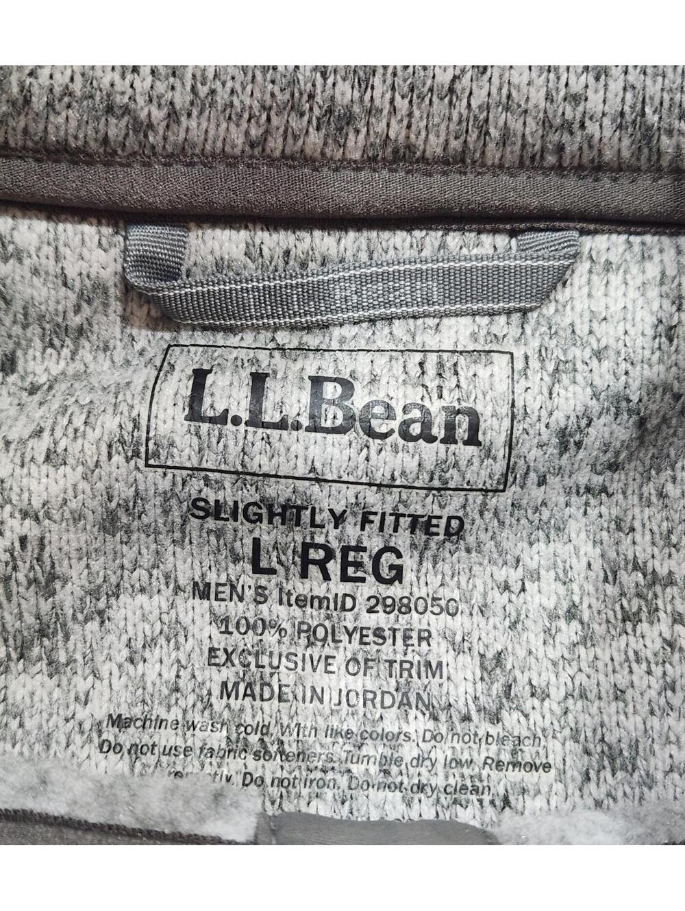 LL Bean Snap Fleece Gray Pullover Sweater Jacket Mens Size Large Slightly Fitted - Picture 8 of 9